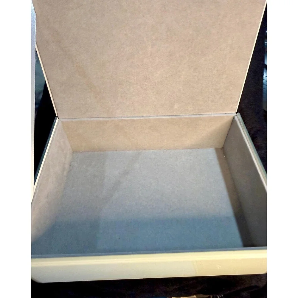 Tommy Bahama Glass Keepsake Box Tropical Banana Leaf Print - Jewelry Box Storage
